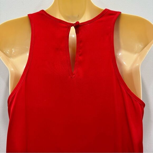 MILLY Red Silk Sleeveless Tank Blouse size 2 - Picture 5 of 7